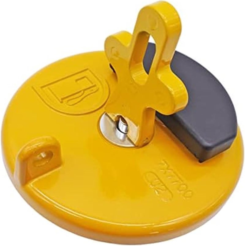 QASULER Yellow Fuel Tank Cap for Caterpillar Excavators - Image 1
