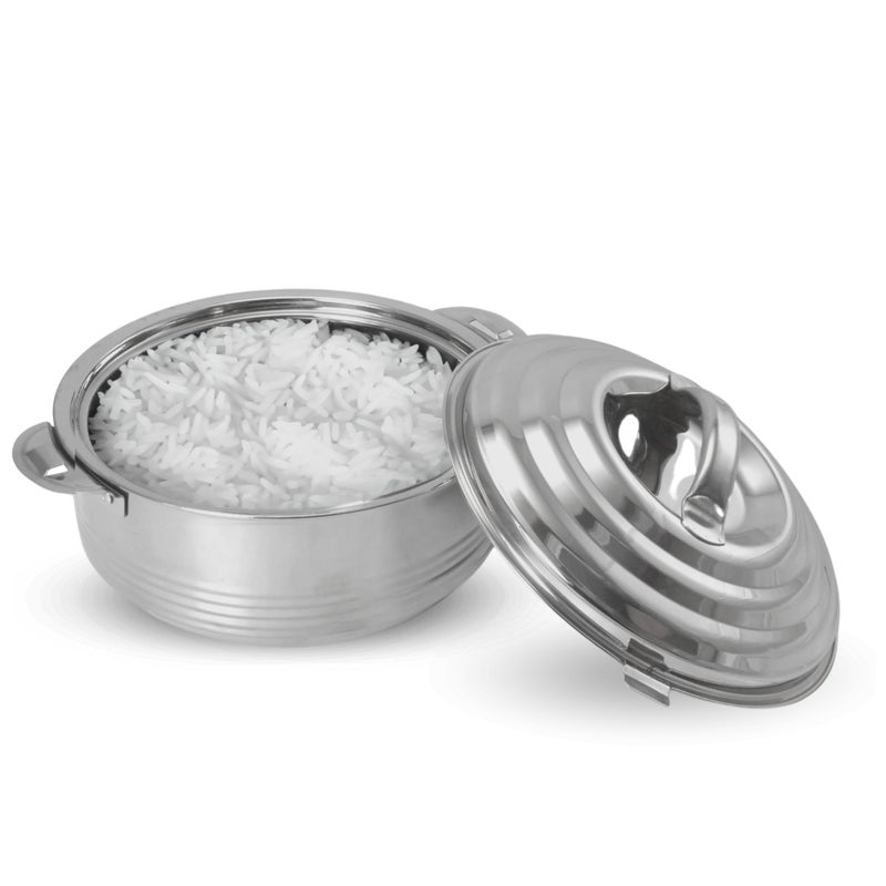 PLUMM Get Plumm Stainless Steel Casserole | Casserole With Lid | Double Walled & Insulated | Steel Casserole For Roti,Cooking,Rice & Gravy (1000 ml) | 5 Years Warranty - Image 3