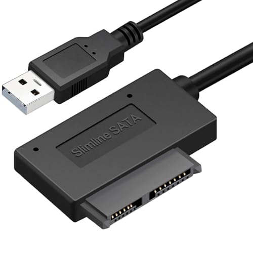 VOOCME USB 2.0 to 7+6 13Pin Slimline SATA Laptop CD/DVD ROM Optical Drive Charging Adapter - BLACK (PACK OF 1) - Image 1