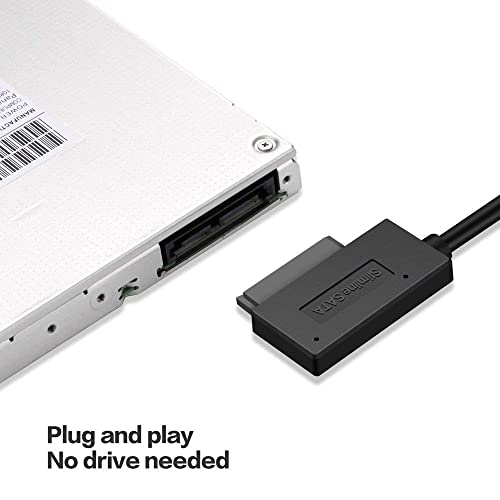 VOOCME USB 2.0 to 7+6 13Pin Slimline SATA Laptop CD/DVD ROM Optical Drive Charging Adapter - BLACK (PACK OF 1) - Image 4