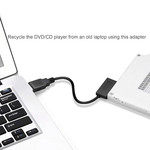 VOOCME USB 2.0 to 7+6 13Pin Slimline SATA Laptop CD/DVD ROM Optical Drive Charging Adapter - BLACK (PACK OF 1) - Image 3