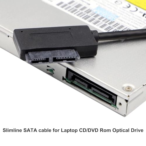 VOOCME USB 2.0 to 7+6 13Pin Slimline SATA Laptop CD/DVD ROM Optical Drive Charging Adapter - BLACK (PACK OF 1) - Image 5