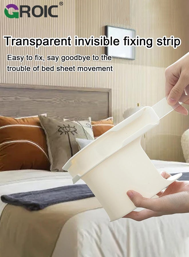 GROIC Lock Sheet Holders Set of 4, Bed Sheet Holder, Fitted Sheet Straps Keep Sheets Firm & Tight, Bed Sheet Holders for Corners, Universal fit King, Queen, Twin Sized beds (White) - Image 4