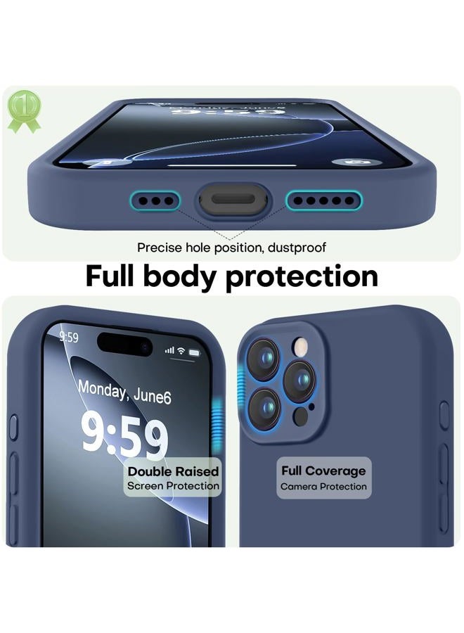 LOVE 3000 Designed for iPhone 16 Pro Case, Premium Silicone with [Soft Anti-Scratch Microfiber Lining] Shockproof Protective Phone Case for Men Women Girls 6.3", Navy Blue - Image 3