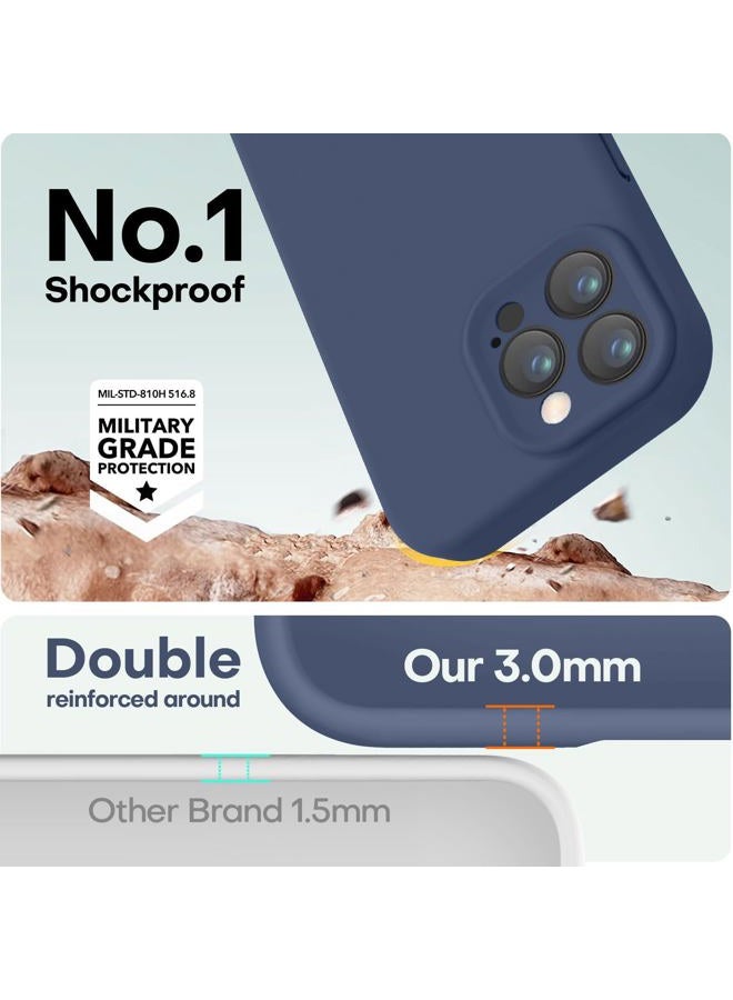 LOVE 3000 Designed for iPhone 16 Pro Case, Premium Silicone with [Soft Anti-Scratch Microfiber Lining] Shockproof Protective Phone Case for Men Women Girls 6.3", Navy Blue - Image 4