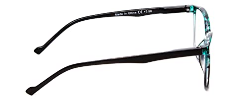 Calabria MDR8004 Cat Eye Reading Glasses +4.00 Teal Green Tortoise Women Full Rim Trendy Ladies Readers Chic Cateye Eyeglass - Image 4