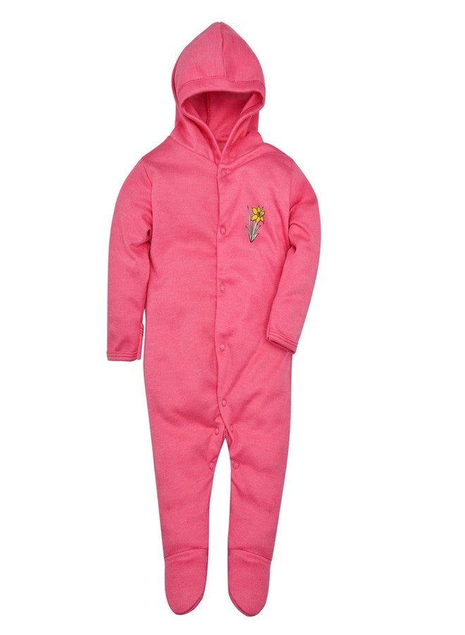 Magic Town® 100% Cotton Unisex Hooded Rompers for Kids and Infants Set of 2 (Pink) (6-9 Months) - Image 4