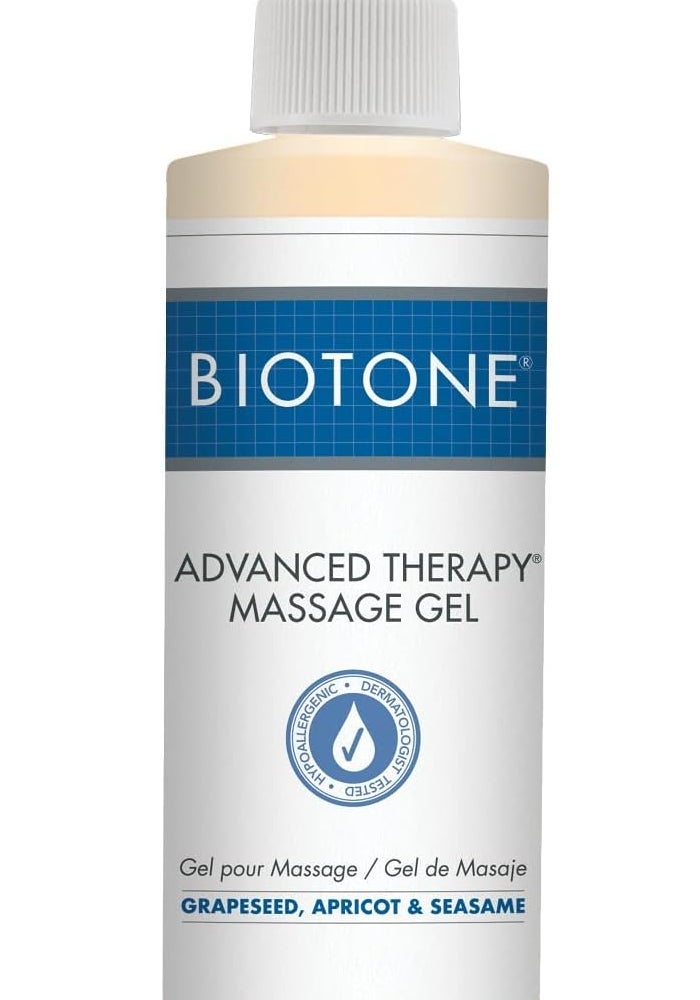 BIOTONE Advanced Therapy Massage Gel - Hypoallergenic Formula with Grapeseed, Apricot & Sesame Oils, 240ml - Image 1