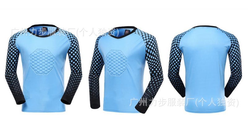 Generic Football clothing goalkeepers general clothing suit adult childrens dragon gate training clothing long sleeve trousers jersey knee pad printing Blue top
