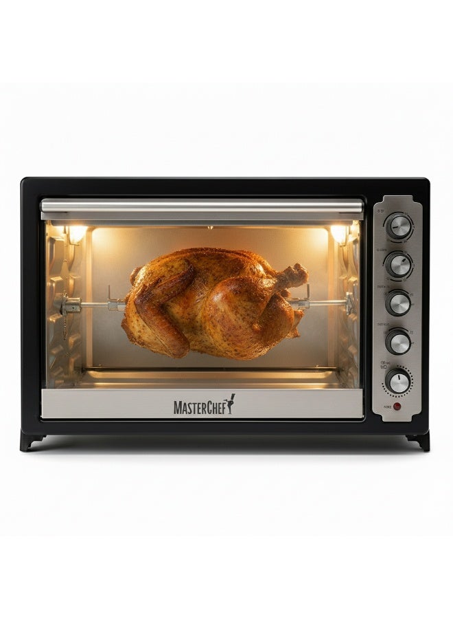 ماستر شيف فرن حراري كهربائي مع شواية من ماسترشيف: سعة 100 لتر ، 5 مقابض تحكم ، ومؤقت 60 دقيقة لطهي عالي الجودة - معتمد من ESMA - Image 4