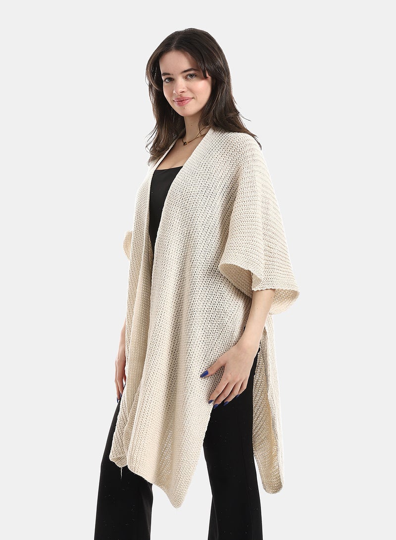 Andora Beige Regular Fit Cape - Image 2