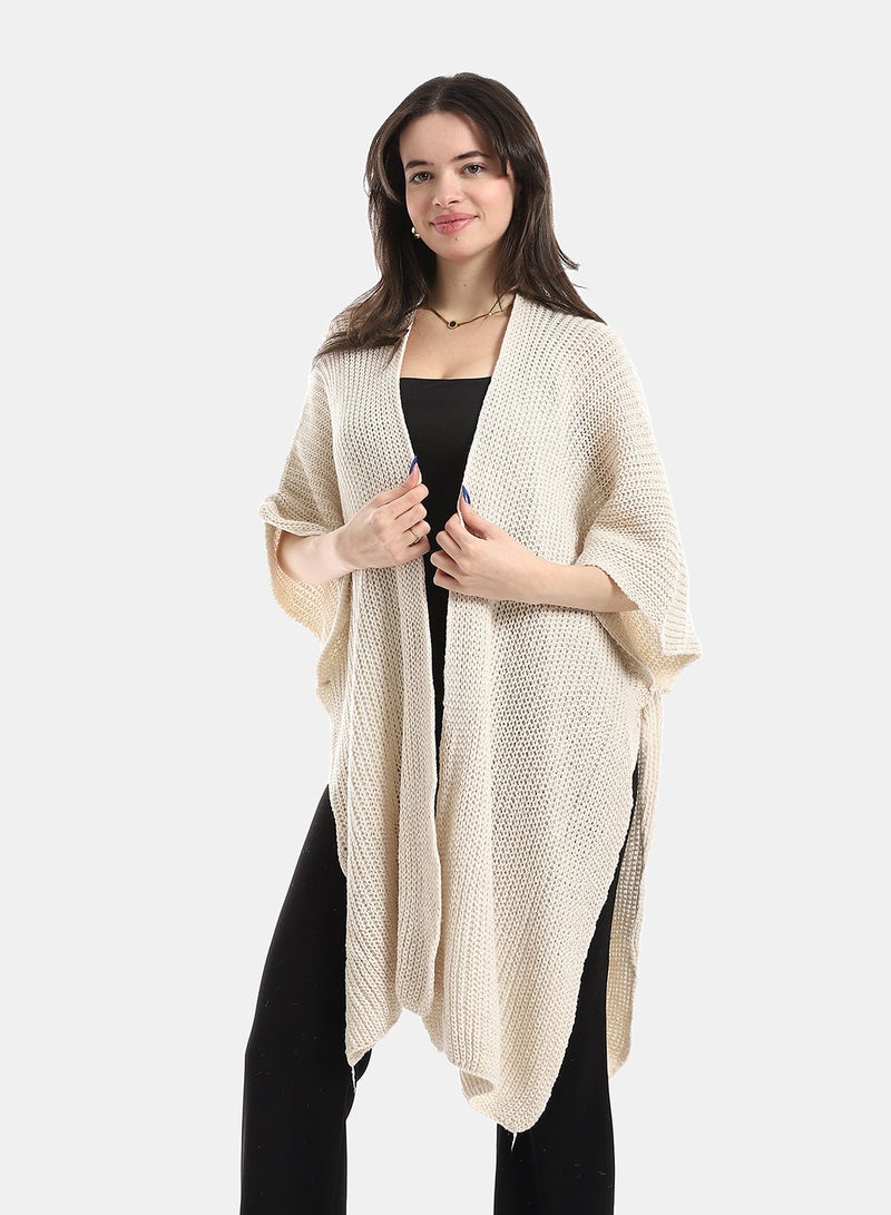 Andora Beige Regular Fit Cape - Image 1