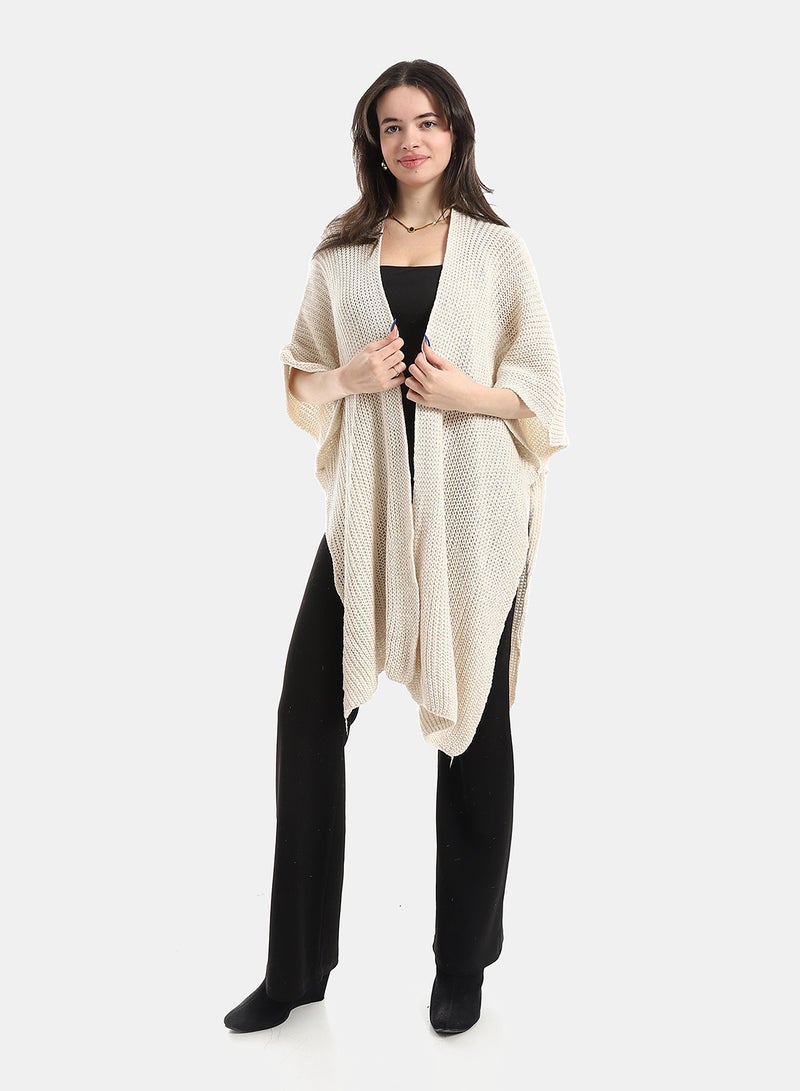 Andora Beige Regular Fit Cape - Image 5