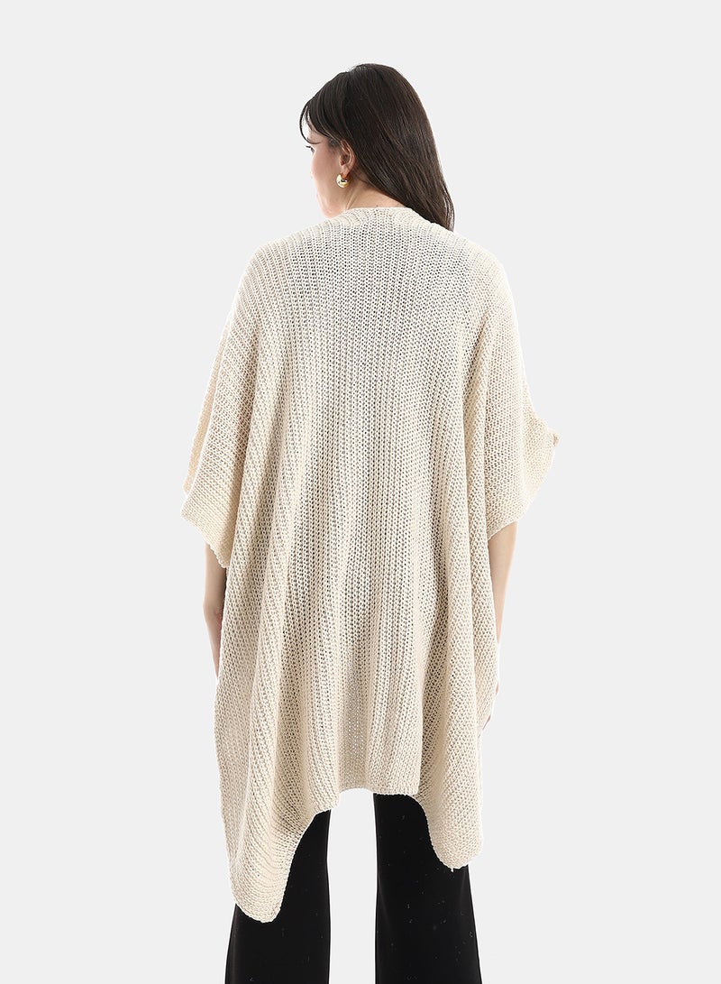 Andora Beige Regular Fit Cape - Image 3