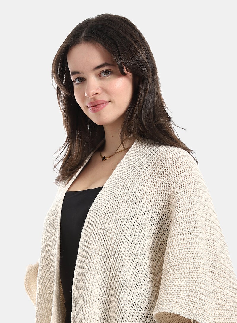 Andora Beige Regular Fit Cape - Image 4