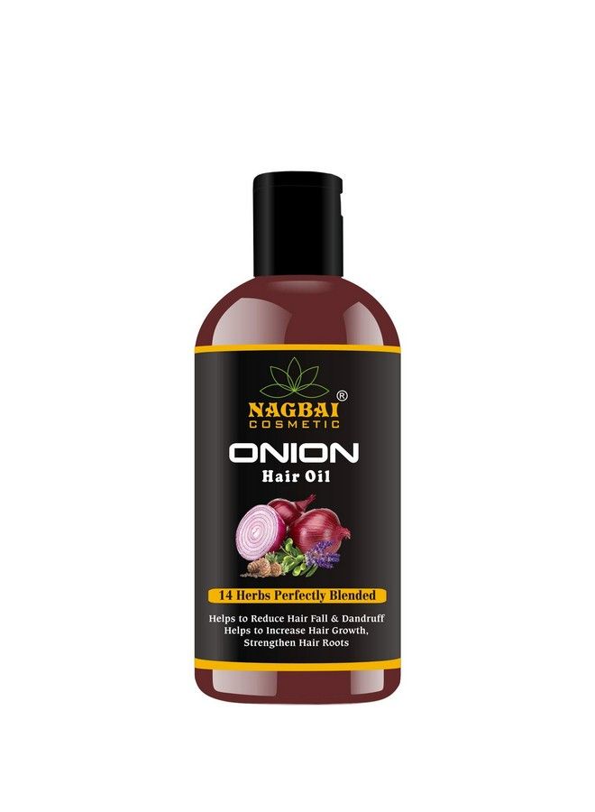 NAGBAI Onion Hair Oil For Hair Growth And Hair Fall Control With 14 Essential Oils No Mineral Oilno Silicones And No Paraben (200 Ml Bottle) - Image 1