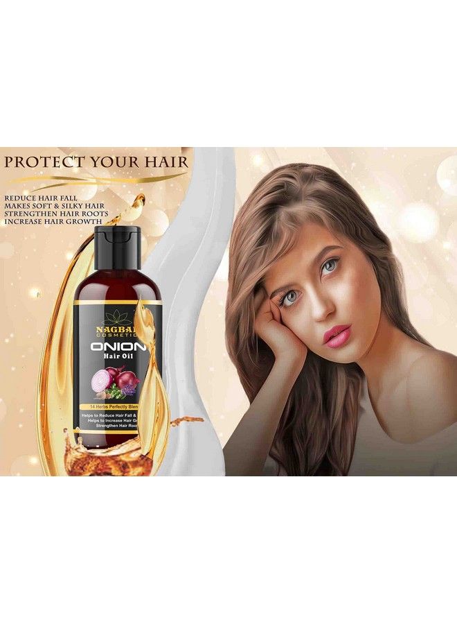 NAGBAI Onion Hair Oil For Hair Growth And Hair Fall Control With 14 Essential Oils No Mineral Oilno Silicones And No Paraben (200 Ml Bottle) - Image 3