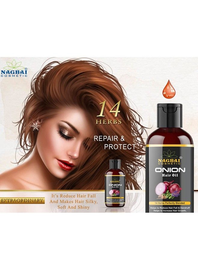 NAGBAI Onion Hair Oil For Hair Growth And Hair Fall Control With 14 Essential Oils No Mineral Oilno Silicones And No Paraben (200 Ml Bottle) - Image 4