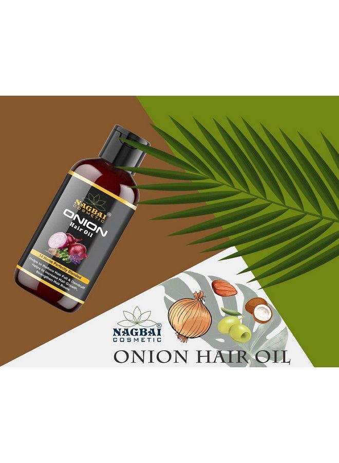 NAGBAI Onion Hair Oil For Hair Growth And Hair Fall Control With 14 Essential Oils No Mineral Oilno Silicones And No Paraben (200 Ml Bottle) - Image 5