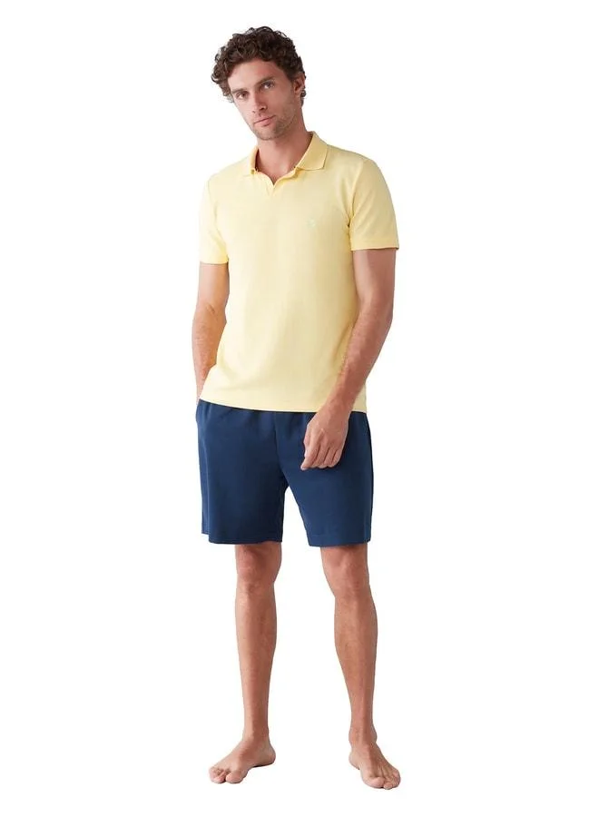 Penye Mood Ft Luxury Polo Collar Shorts Set - Ft201.