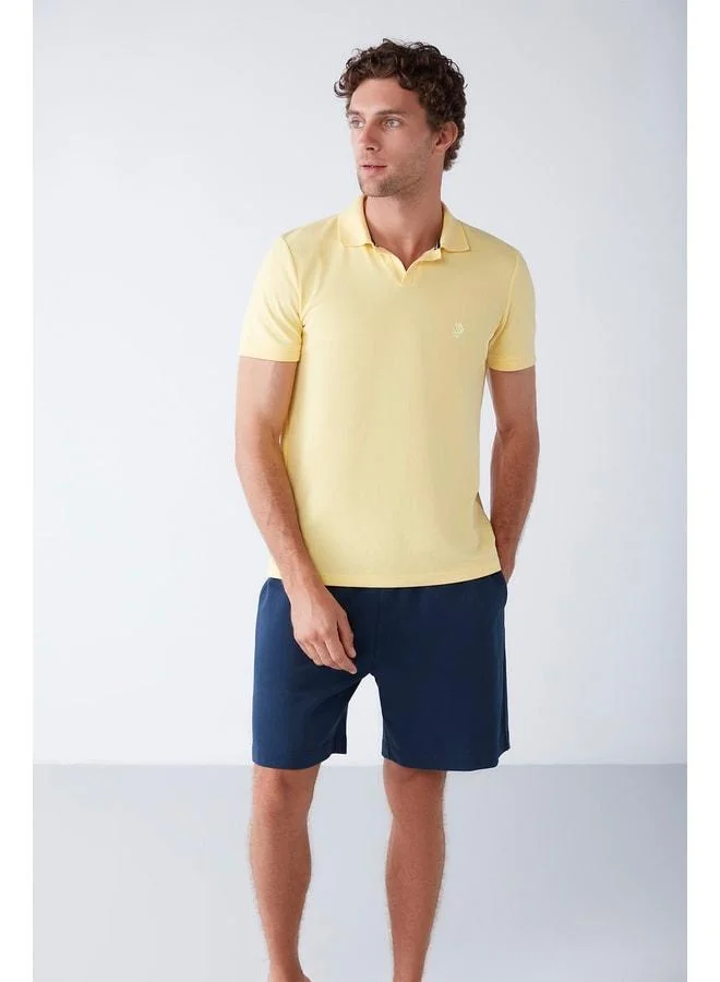 Penye Mood Ft Luxury Polo Collar Shorts Set - Ft201.