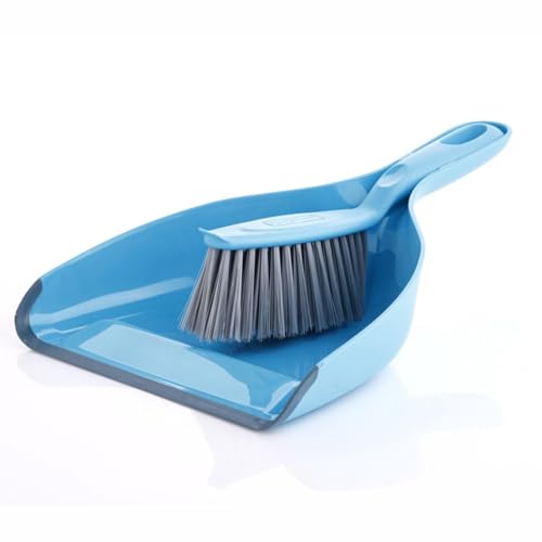 Sparkmate by Crystal Plastic Premium Dust Pan with Brush, Blue - Image 1