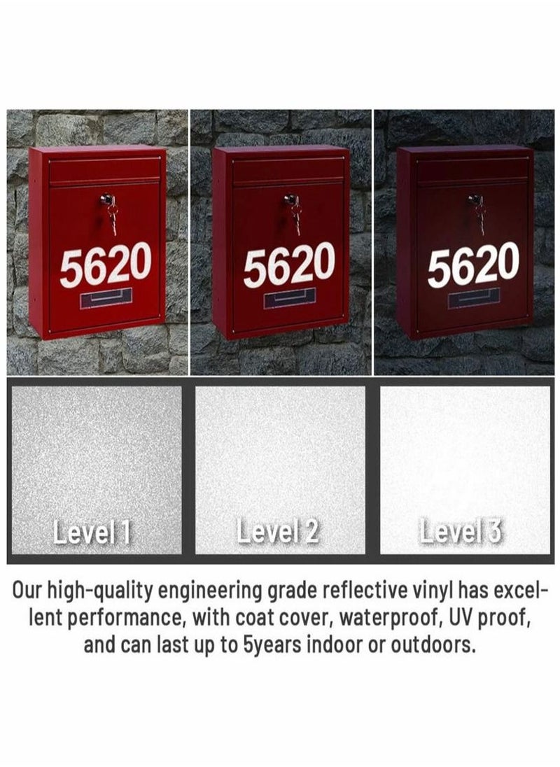 Excefore Reflective Mailbox Numbers for Outside 50PCs Waterproof Stickers 3'' and 4'' Self Adhesive 0 to 9 Vinyl Number Signs Window Door Cars Trucks Home Business Address  - Image 5