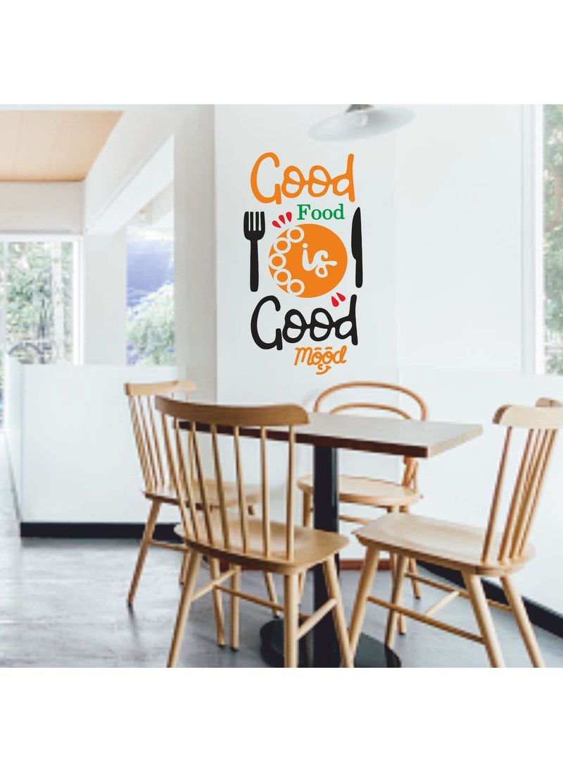 Generic - Graphics Decor | Quotes Good Food is Good Mood Wall Sticker (Size 30 x 58 cm) - Image 1