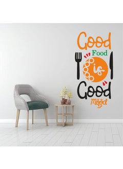 Graphics Decor | Quotes Good Food is Good Mood Wall Sticker (Size 30 x 58 cm)