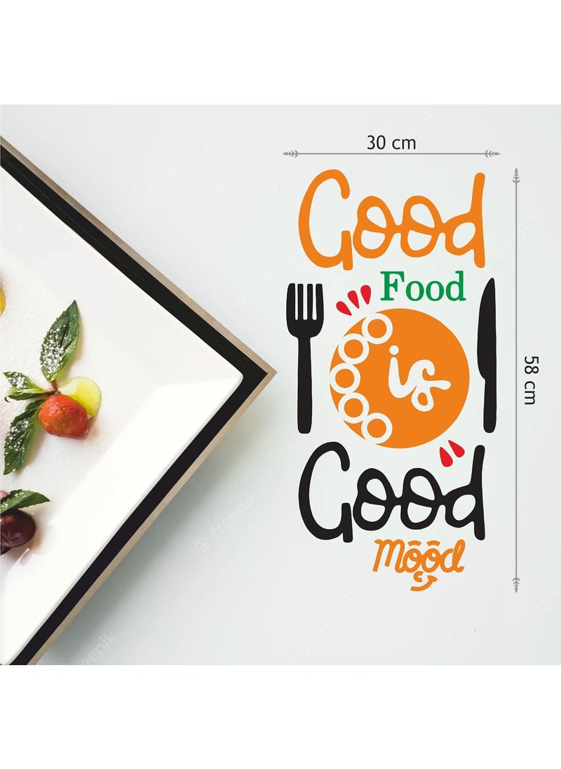 Generic - Graphics Decor | Quotes Good Food is Good Mood Wall Sticker (Size 30 x 58 cm) - Image 1