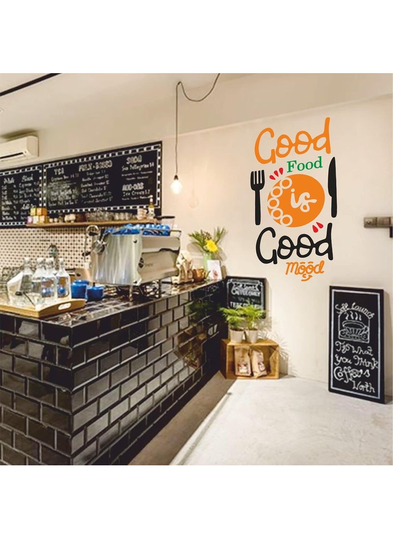 Generic - Graphics Decor | Quotes Good Food is Good Mood Wall Sticker (Size 30 x 58 cm) - Image 1