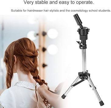 Wakects Wakects Mannequin Head Tripod Adjustable Wig Stand Salon Hairdressing Tripod 149in 231in - Image 2