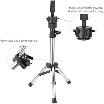Wakects Wakects Mannequin Head Tripod Adjustable Wig Stand Salon Hairdressing Tripod 149in 231in - Image 3