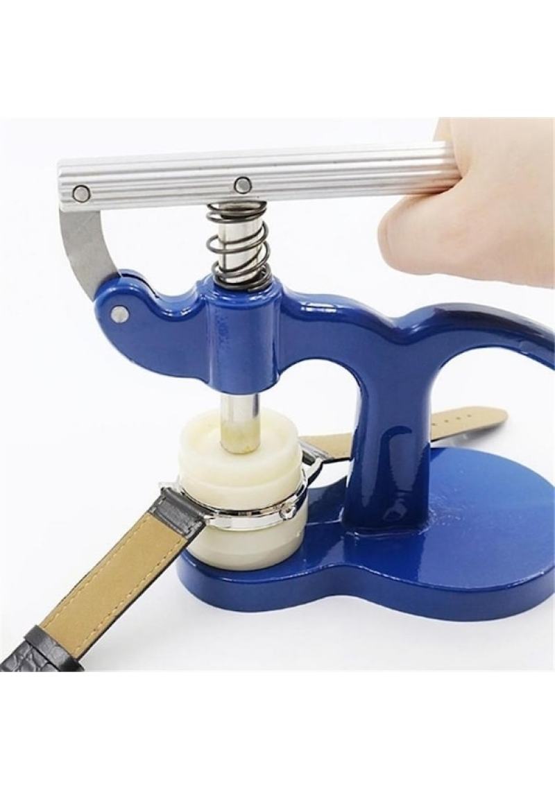 Watch Repair Tool Set: 1 Bench Gland 12 Press Tools - Blue Essential Kit for Mechanical Quartz Watch Battery Change & Back Cover Maintenance - Image 4