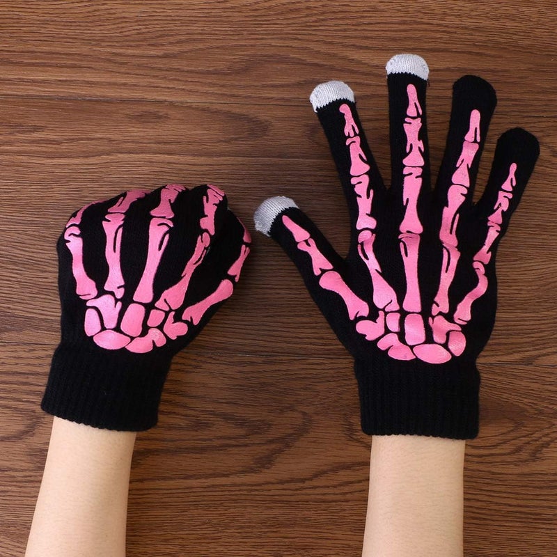 woobles Halloween Soft Unisex Touch Screen Glove Knitting Skeleton Claw Glove - Image 5