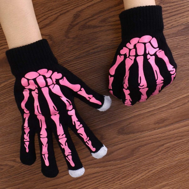 woobles Halloween Soft Unisex Touch Screen Glove Knitting Skeleton Claw Glove - Image 3