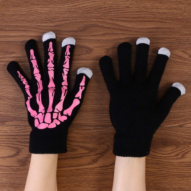 woobles Halloween Soft Unisex Touch Screen Glove Knitting Skeleton Claw Glove - Image 4