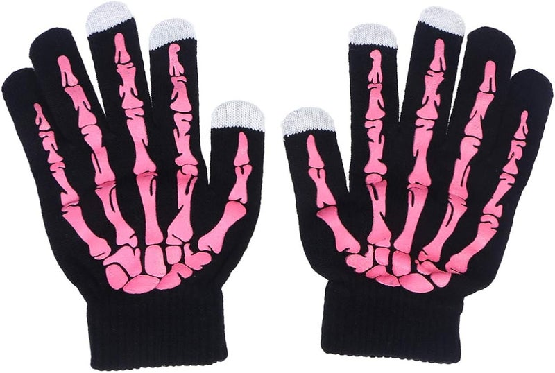woobles Halloween Soft Unisex Touch Screen Glove Knitting Skeleton Claw Glove - Image 1