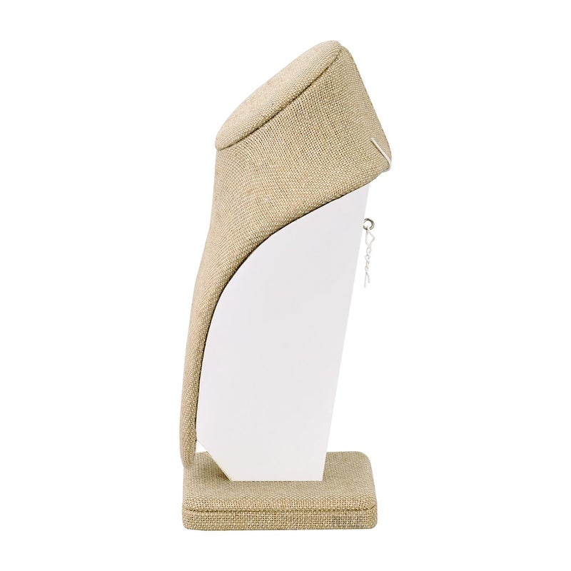 Ikee Design Linen Necklace Chain Jewelry Bust Display Holder Stand, Necklaces Display Mannequin, Jewelry Bust Stand, 6 3/8 W x 4 1/2 D x 10H in - Image 4