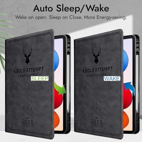 Robustrion Cover for Redmi Pad 2 Pro 12.1 inch Cover Case with Pencil Holder, Deer Flip Cover Case for Redmi Pad 2 Pro 5G Tablet Cover [Auto Sleep Wake Support] - Black - Image 3