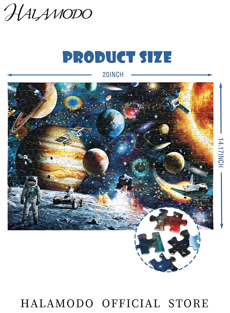 HALAMODO 1000PCS Outer Space Jigsaw Puzzles Space Traveler Solar System Galaxy Exploration Outer Astronaut Challenging Fun Mind Activity for Kids & Adults & Families & Friends - Image 3
