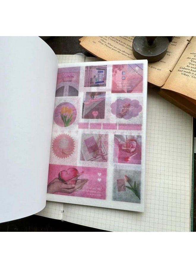 سجاني كتاب ملصقات ساجاني العتيق المزخرف، قصاصات ورقية وكتاب ملصقات مع ملصق ورقي، كتاب ملصقات ديكورية جمالية للقصاصات والتدوين الإبداعي (عبوة من قطعة واحدة) (نسيم المساء)  - Image 2