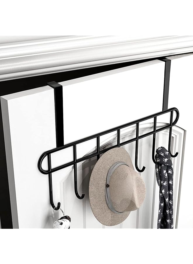 sulfar Sulfar Steel Over The Door Hook Hanger, Hanging Organizer Rack with No Hole Drilling Required for Bedroom, Bathroom & Kitchen Doors of Shirts, Belts, Towels  - Image 1