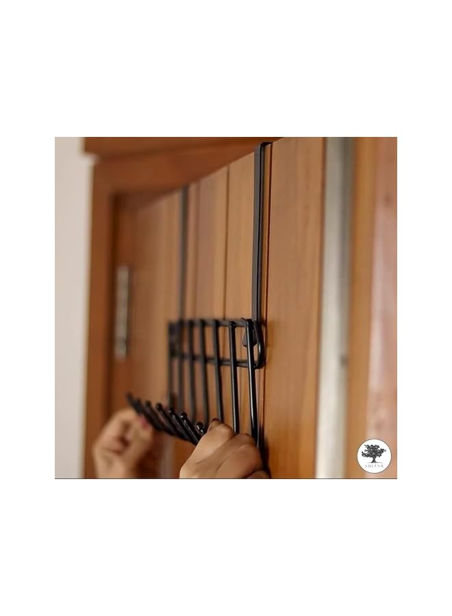 sulfar Sulfar Steel Over The Door Hook Hanger, Hanging Organizer Rack with No Hole Drilling Required for Bedroom, Bathroom & Kitchen Doors of Shirts, Belts, Towels  - Image 3