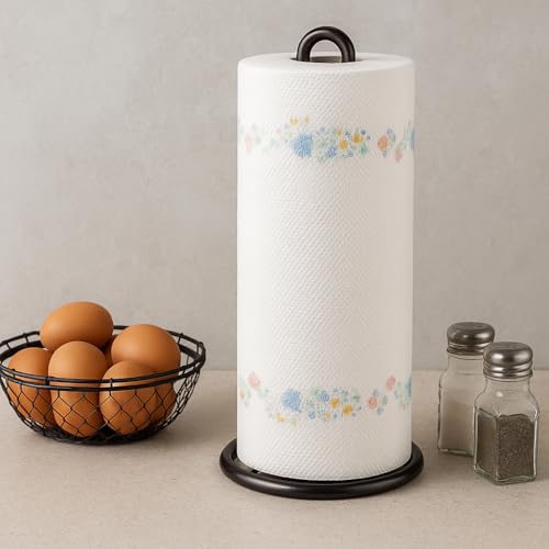 Kundi Wrought Iron Kitchen Tissue Paper roll Holder (Black) - Image 4