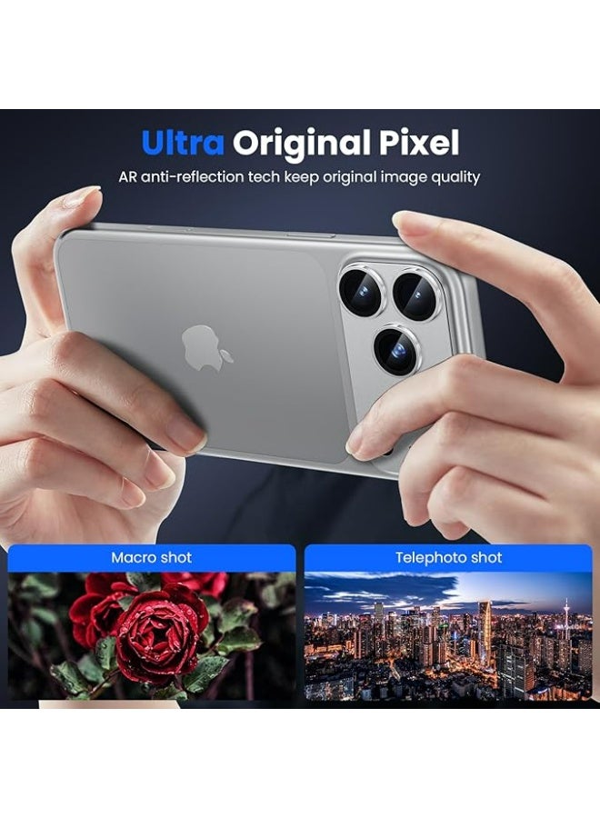 WSKEN for iPhone 17 Pro Max Camera Lens Protector, [Military Grade Shatterproof] [Strong Adhesion] Metal Aluminum Alloy Tempered Glass Camera Screen Protector, Silver - Image 2