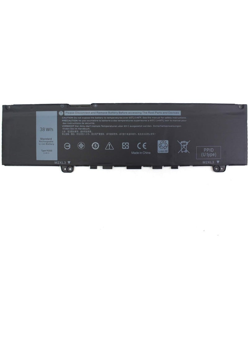 New replacement  F62G0 Battery Compatible with Dell Inspiron 13 7000 i7373 7373 7386 2-in-1 7370 7380 5370 P83G P87G P91G P83G001 P83G002 P87G001 Vostro 13 5370 F62GO - Image 1