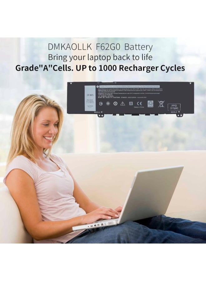 New replacement  F62G0 Battery Compatible with Dell Inspiron 13 7000 i7373 7373 7386 2-in-1 7370 7380 5370 P83G P87G P91G P83G001 P83G002 P87G001 Vostro 13 5370 F62GO - Image 3