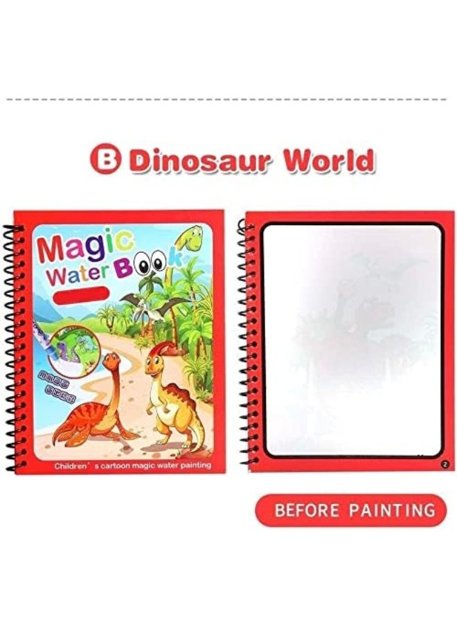 null - Kids Magic Water Colouring Book (Pack Of 1 book) - Unlimited Fun with Water Wow! Aqua Doodle Coloring Drawing Reusable Water-Reveal Activity Pad, Chunky-Size Water Pen for Birthday Gift - Multicolor - Image 1
