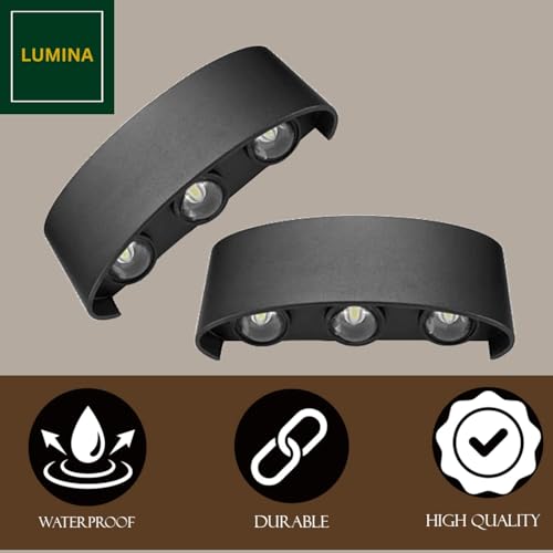 Lumina Waterproof LED Wall Lights for Indoor and Outdoor Decorative Wall Lamps Brighten Up Your Home with Stylish LED Wall Lighting 3 +3 Wall Lights for Living Room, Bedroom, Staircase. Elevation. - Image 5